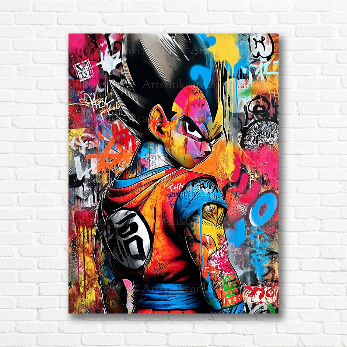 Goku urban anime graffiti canvas print