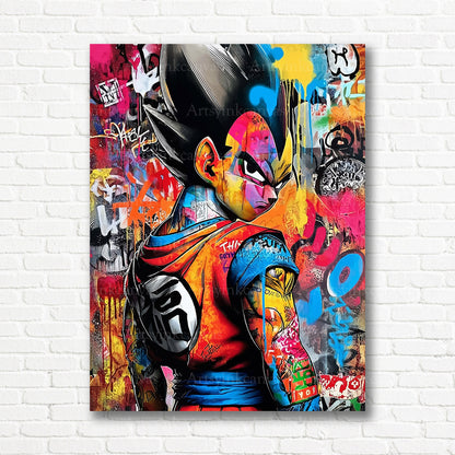 Goku urban anime graffiti canvas print