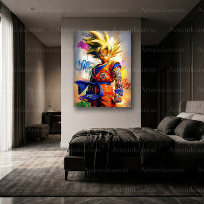 Premium Goku The Warrior anime wall art