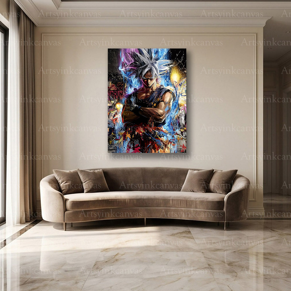 Goku Dragon Ball Super street art wall decor