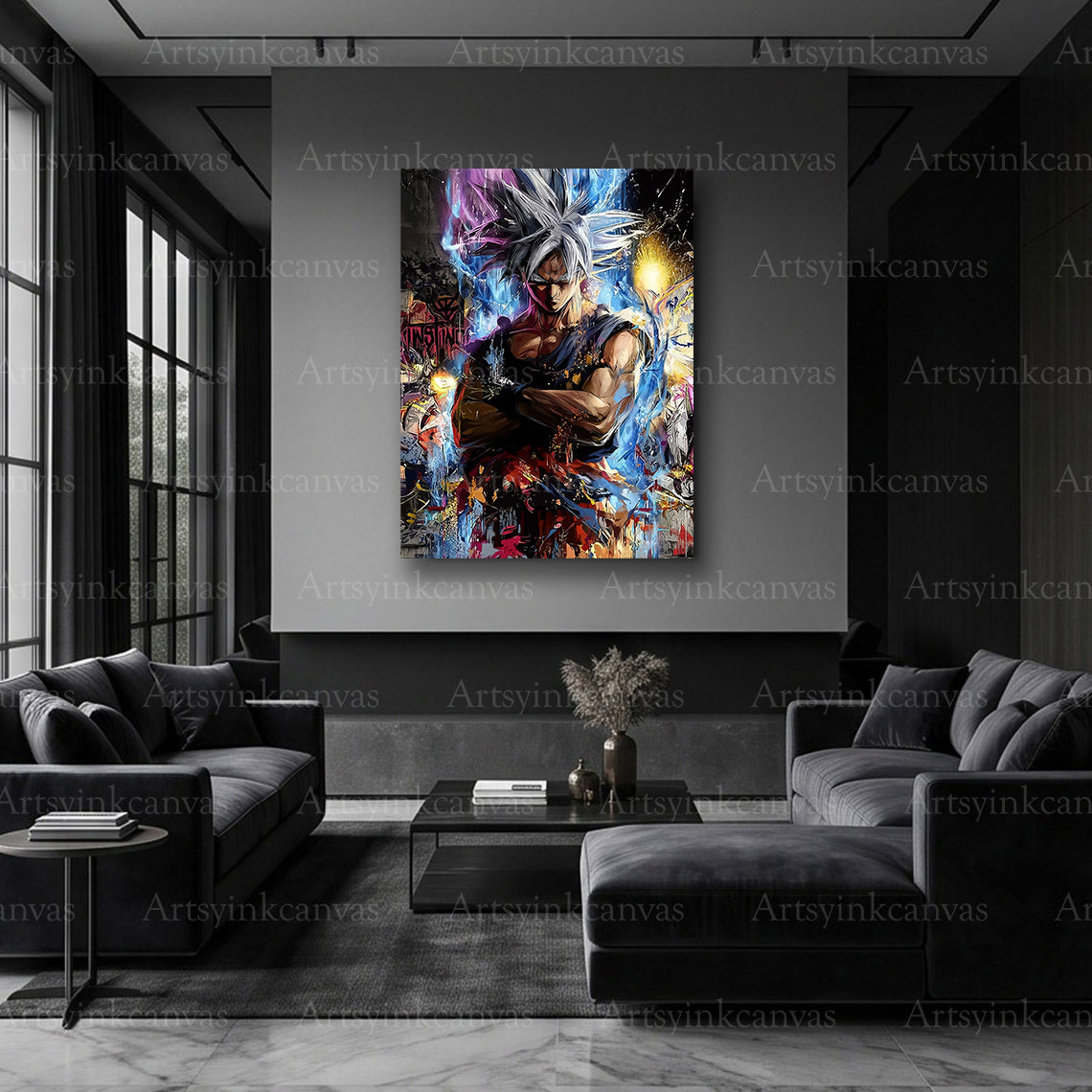 Goku Ultra Instinto anime graffiti artwork