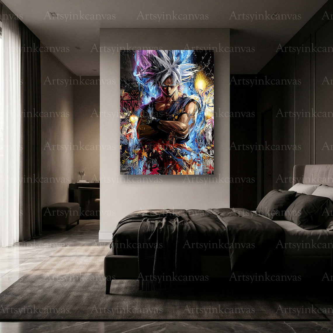 Premium Goku graffiti wall art