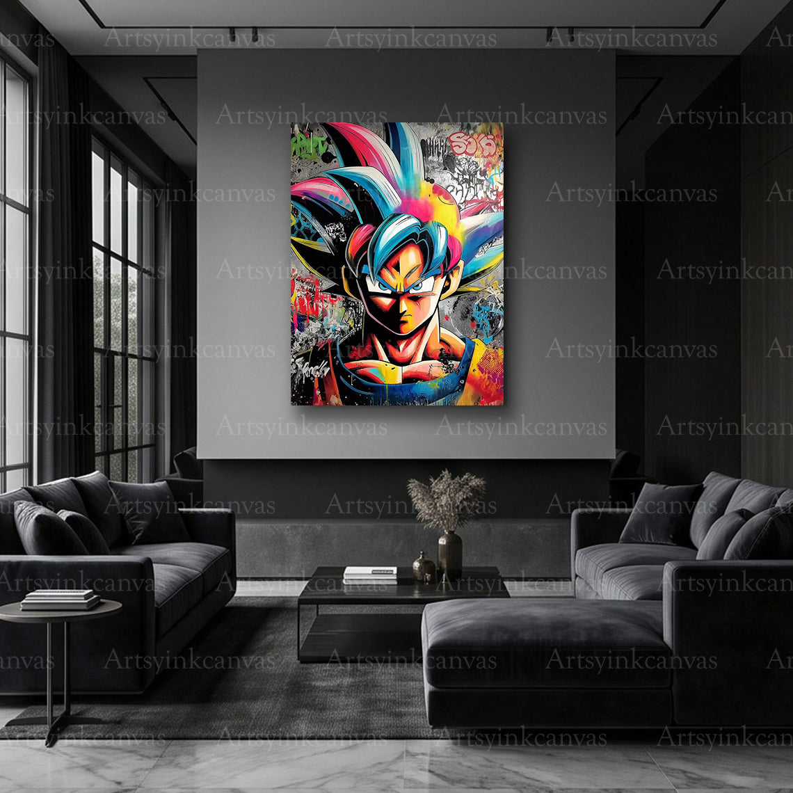 Goku Japanese anime graffiti artwork