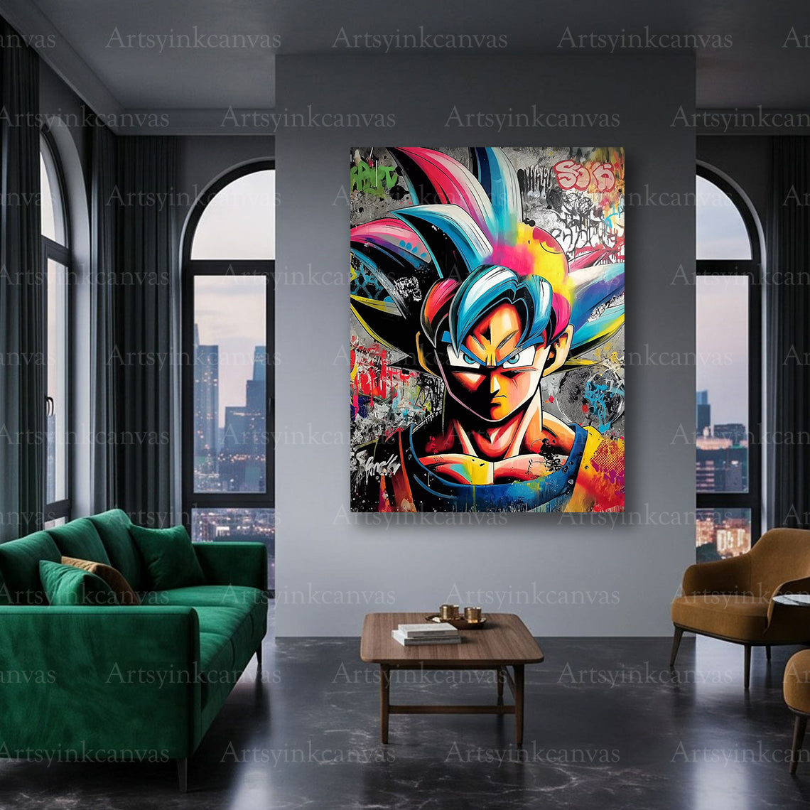 Goku character anime canvas art