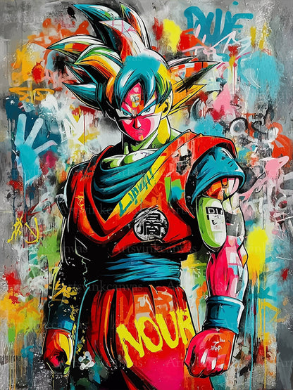 Goku graffiti canvas wall art