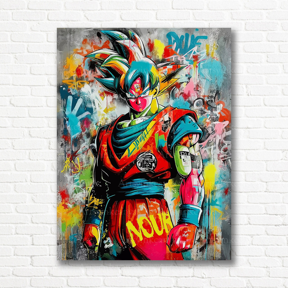 Son Goku anime graffiti canvas print
