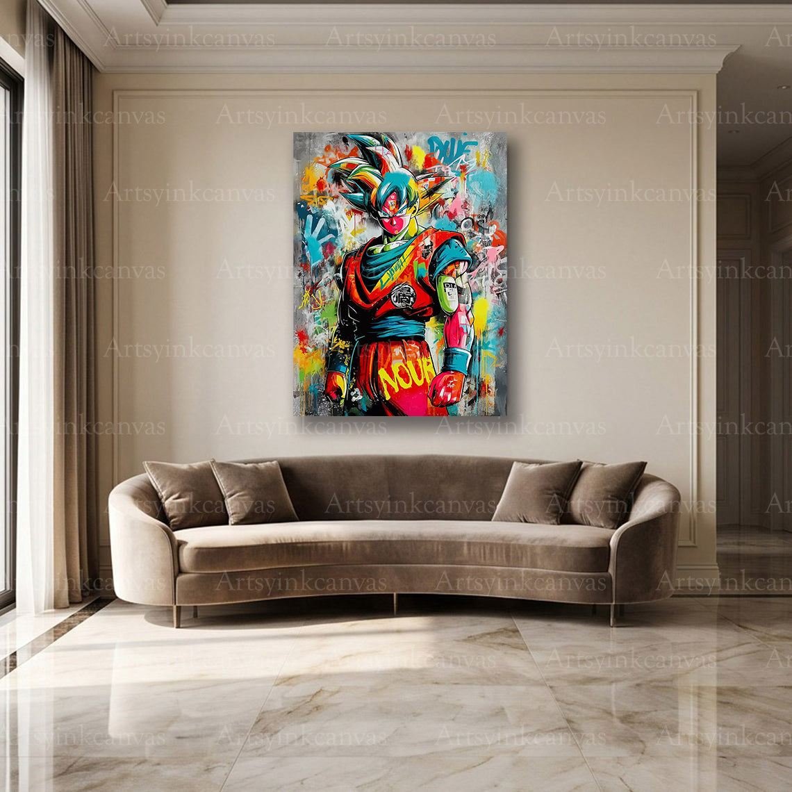 Goku Dragon Ball street art wall decor
