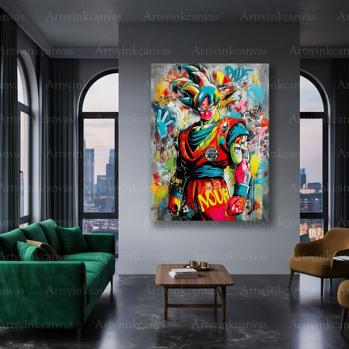 Goku anime character canvas art
