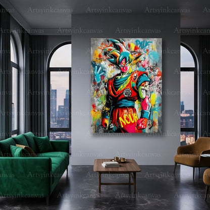Goku anime character canvas art