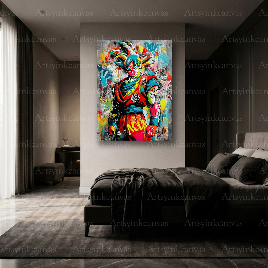 Premium Goku graffiti wall art