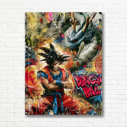 Goku Dragon graffiti canvas print