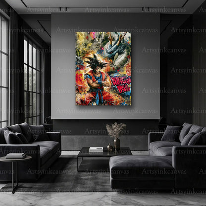 Goku and dragon graffiti artwork