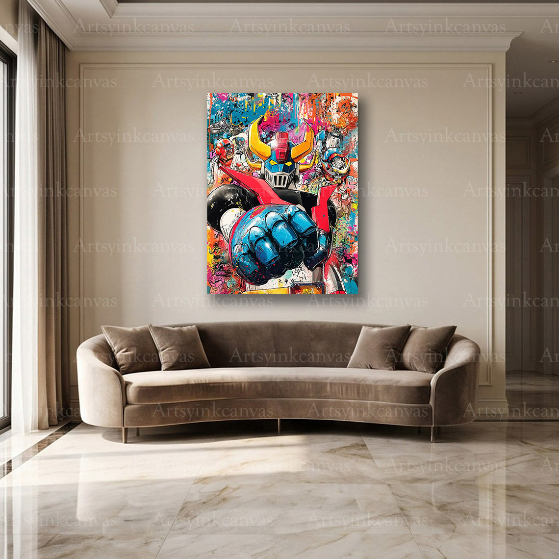 Goldorak retro mecha wall decor