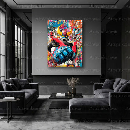 Goldorak robot street art artwork