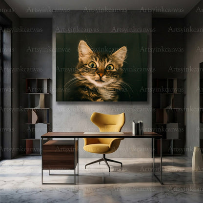 Gray feline wall decor for modern interiors