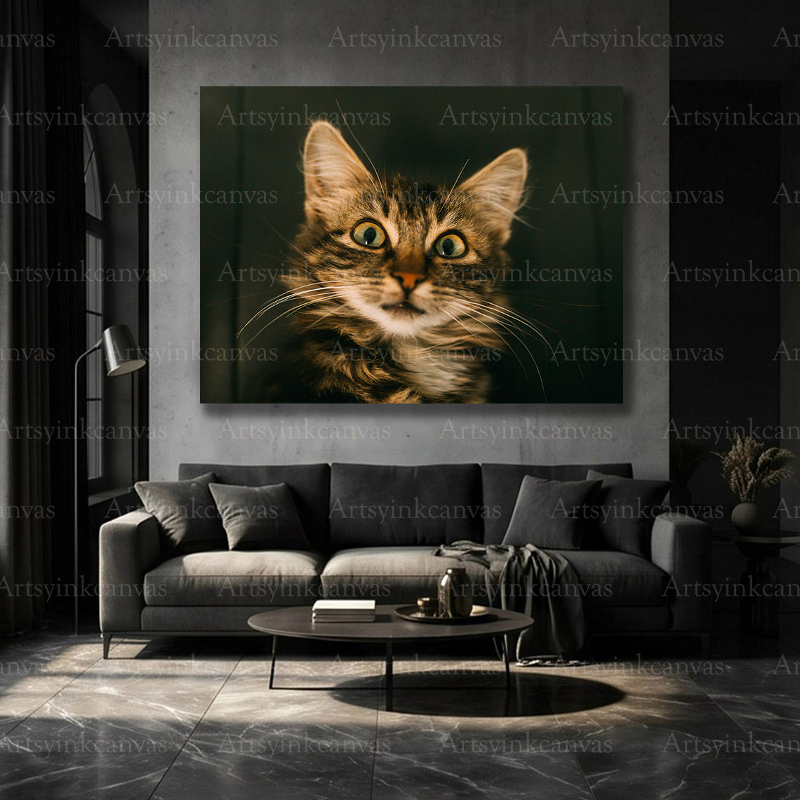 Stylish cat home decoration with soft tones