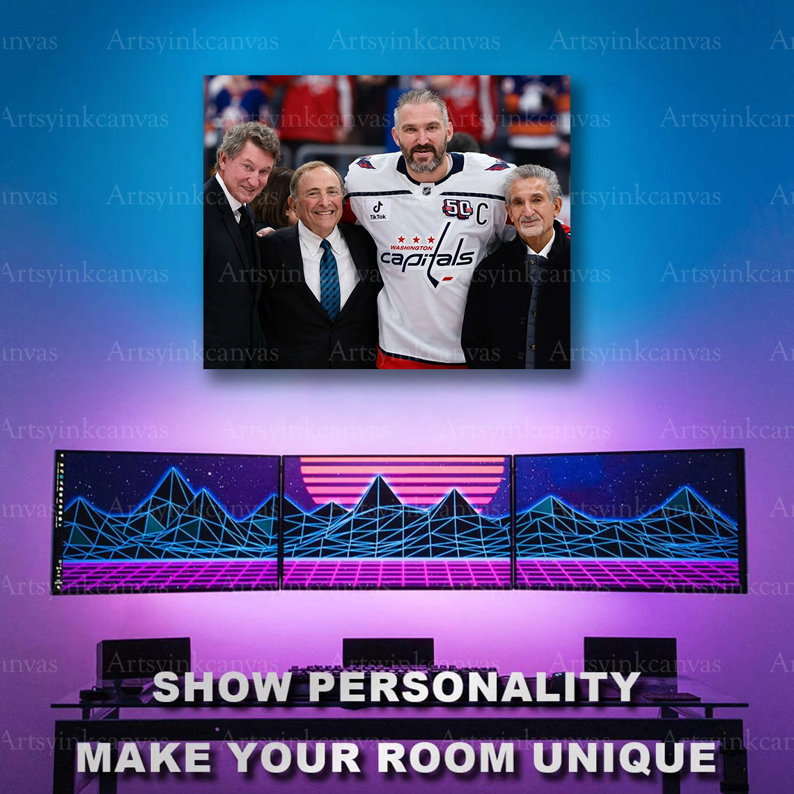 Wayne Gretzky Gary Bettman Ted Leonsis artwork