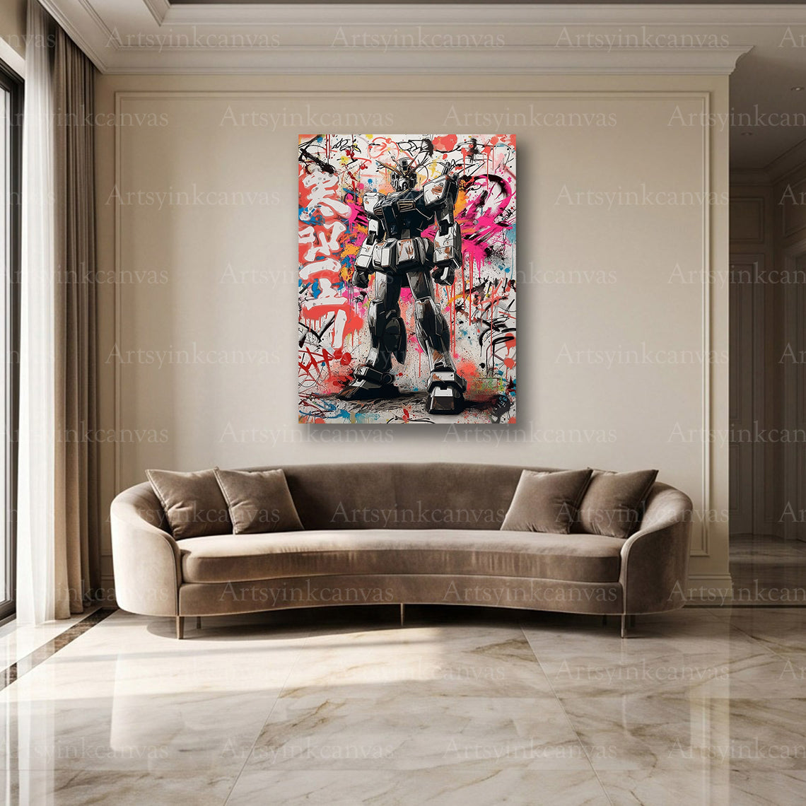 Gundam futuristic wall decor for modern gaming rooms