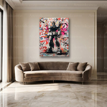Gundam futuristic wall decor for modern gaming rooms