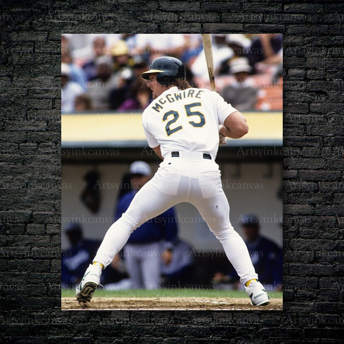 Mark McGwire At Bat Oakland Athletics Canvas Wall Art