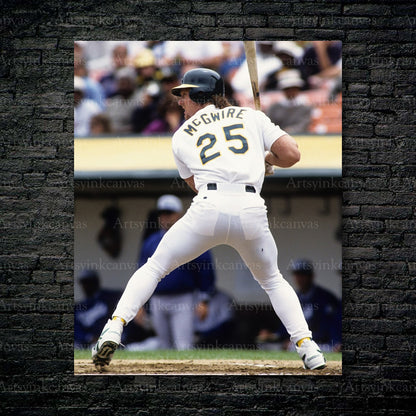 Mark McGwire At Bat Oakland Athletics Canvas Wall Art