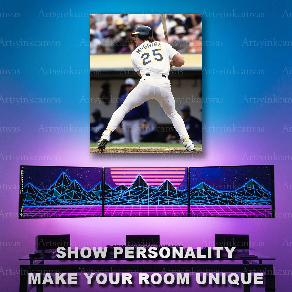 Mark McGwire At Bat Oakland Athletics Canvas Wall Art