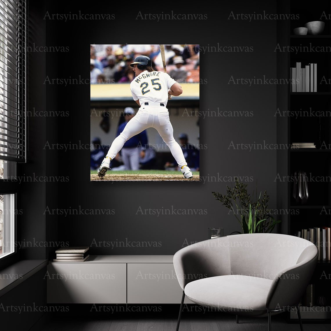 Mark McGwire At Bat Oakland Athletics Canvas Wall Art