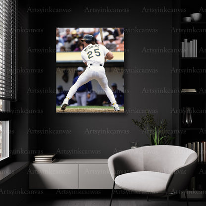 Mark McGwire At Bat Oakland Athletics Canvas Wall Art