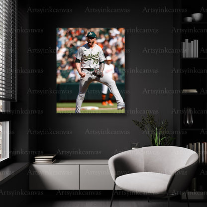 Lucas Erceg Celebration Oakland Athletics Canvas Wall Art