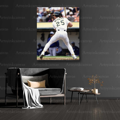 Mark McGwire At Bat Oakland Athletics Canvas Wall Art