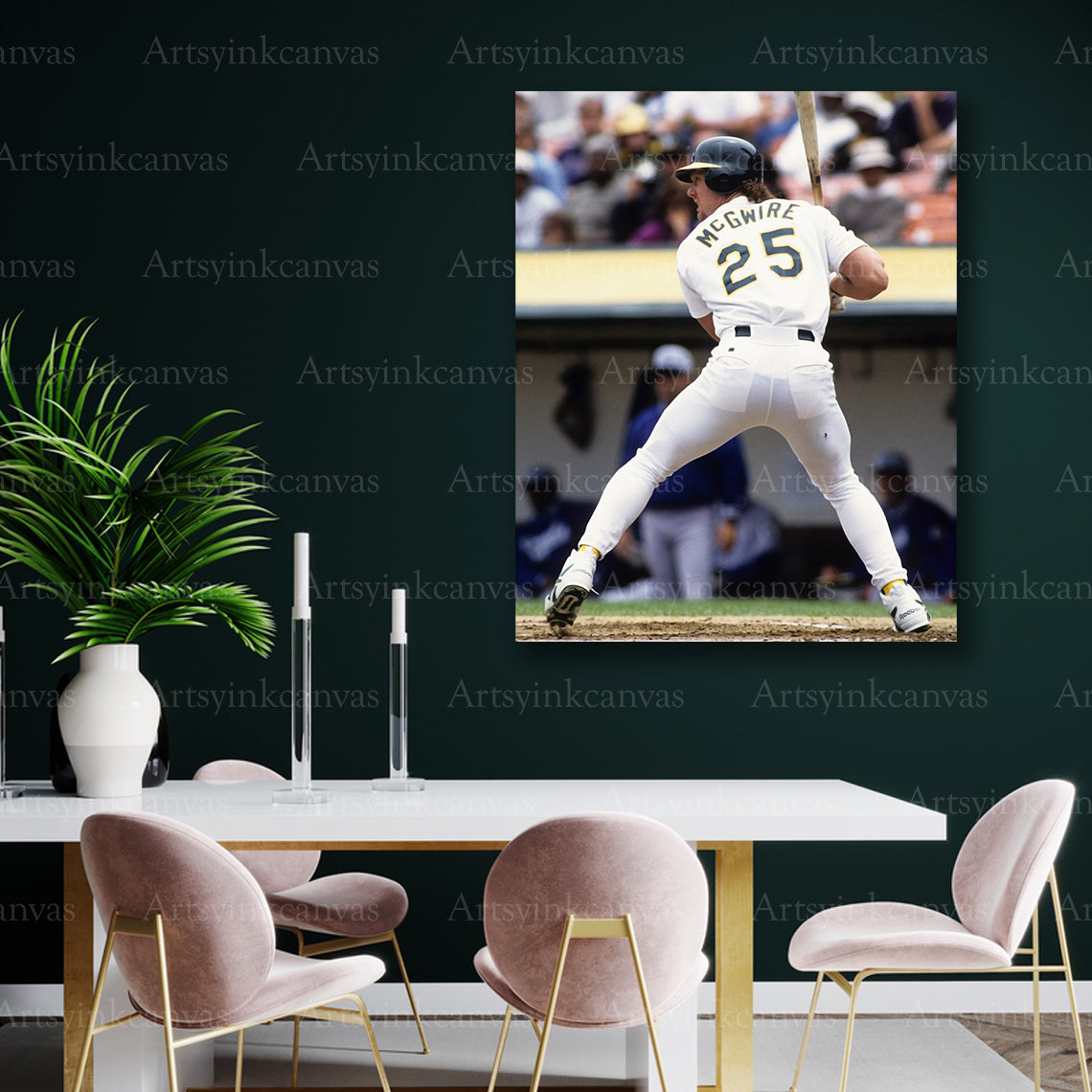 Mark McGwire At Bat Oakland Athletics Canvas Wall Art
