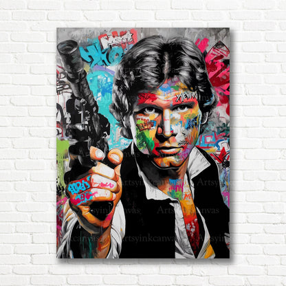 Han Solo Star Wars graffiti canvas print