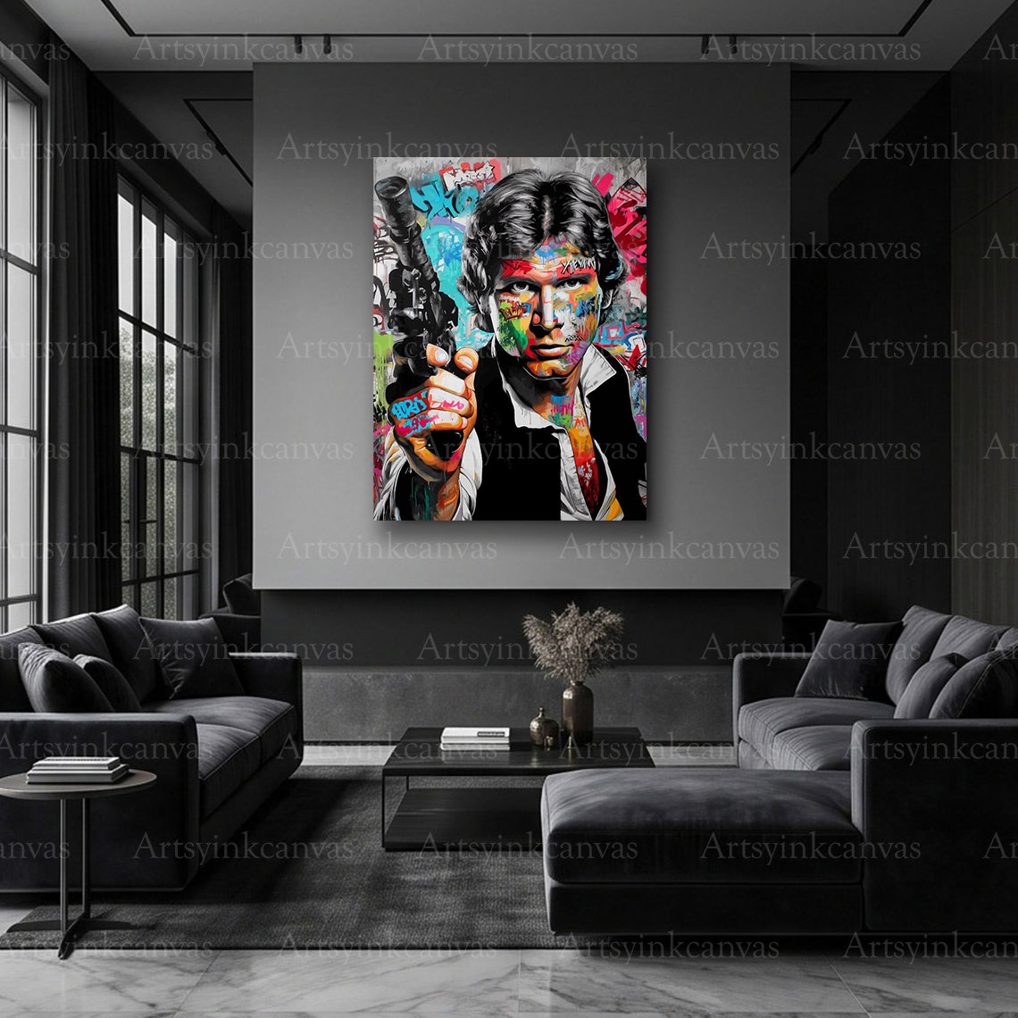 Han Solo cinematic graffiti character artwork
