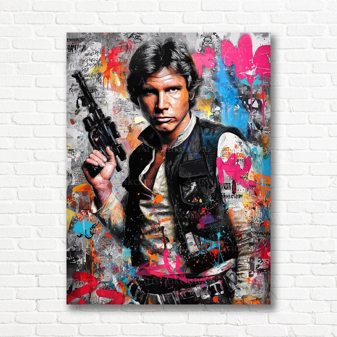 Han Solo Star Wars graffiti canvas print