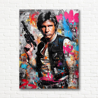 Han Solo Star Wars graffiti canvas print