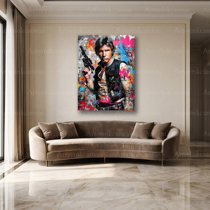 Han Solo cinematic street art wall decor