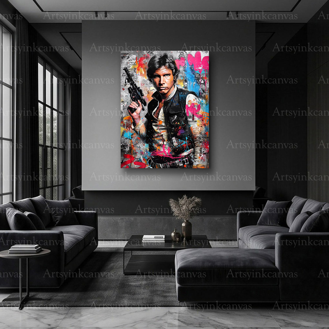 Han Solo sci-fi graffiti portrait artwork