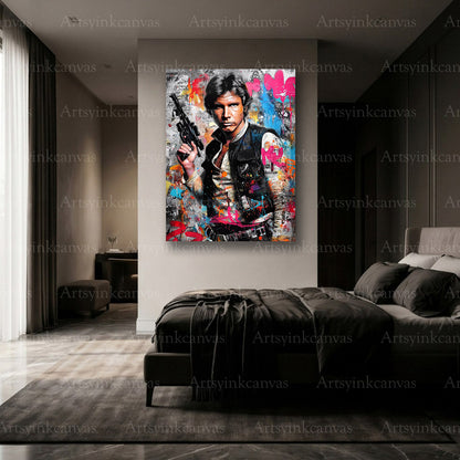 Premium Han Solo graffiti wall art