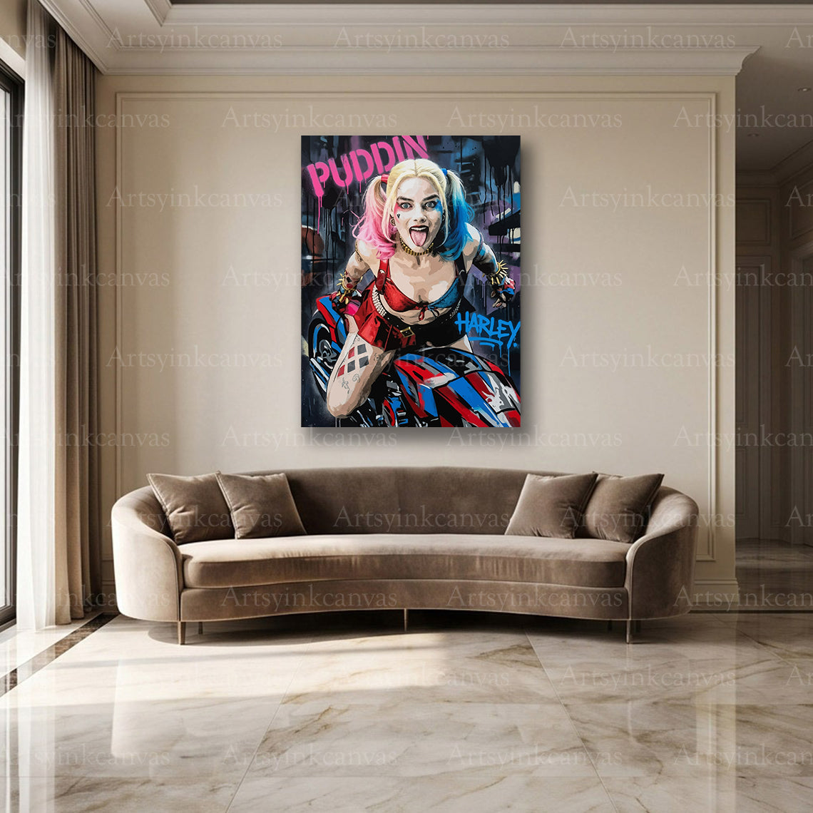 Harley Quinn Puddin DC wall decor