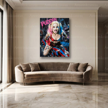 Harley Quinn Puddin DC wall decor