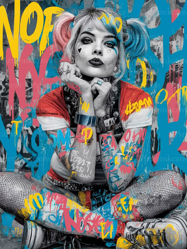 Harley Quinn Urbano graffiti art canvas wall art
