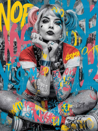 Harley Quinn Urbano graffiti art canvas wall art