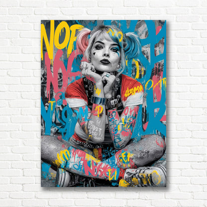 Harley Quinn urban graffiti canvas print