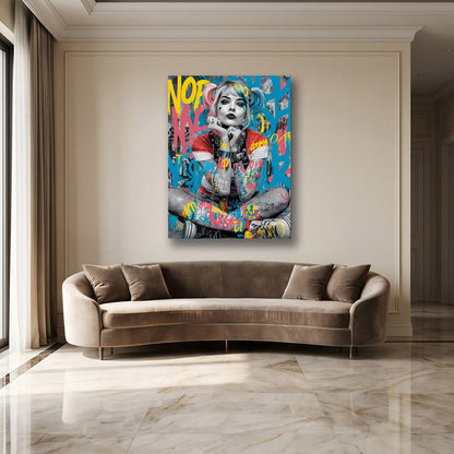 Harley Quinn street art wall decor