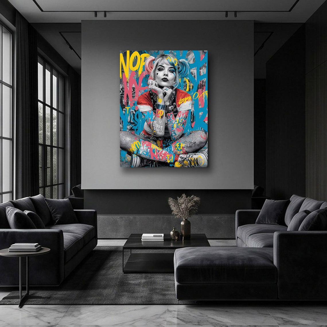 Harley Quinn comic graffiti artwork