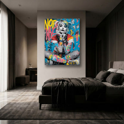 Premium Harley Quinn graffiti canvas print
