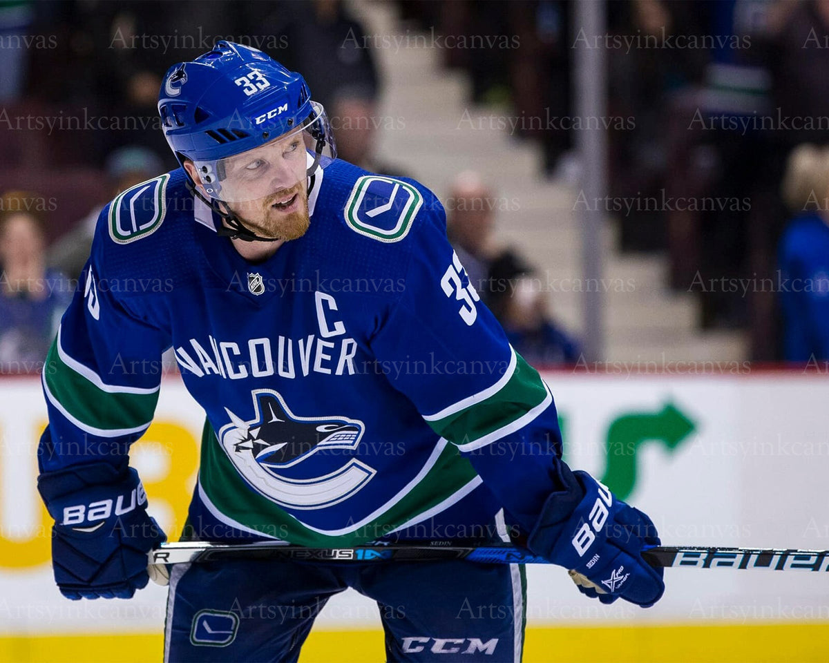 Henrik Sedin on ice action Vancouver Canucks canvas wall art