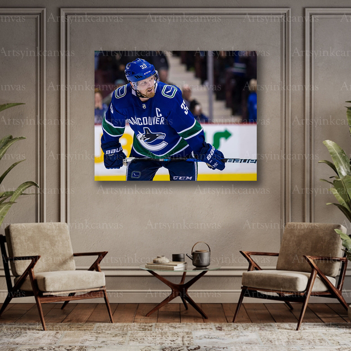 Henrik Sedin collector hockey canvas art