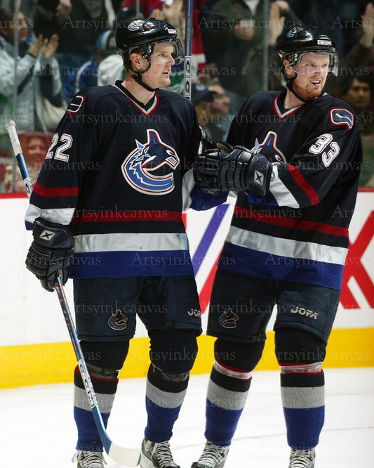 Henrik Sedin Daniel Sedin rookie year Vancouver Canucks canvas wall art