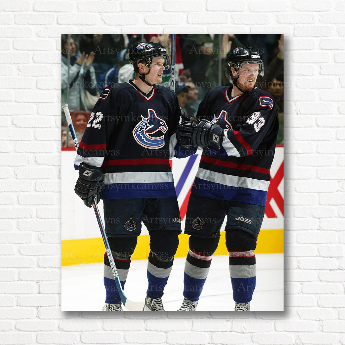 Sedin Twins rookie season Vancouver Canucks canvas print
